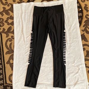 Black Leggings with Side Cutouts